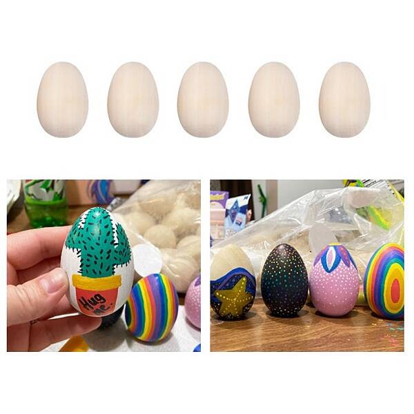 Unfinished Chinese Cherry Wooden Simulated Egg Display Decorations
