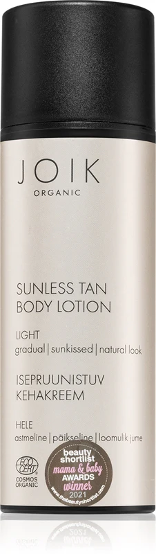 Joik Organic Sunless Self-Tanning Milk Light Body 150 Ml