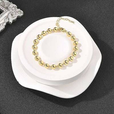 Rack Plating Brass Ball Chain Bracelets for Women