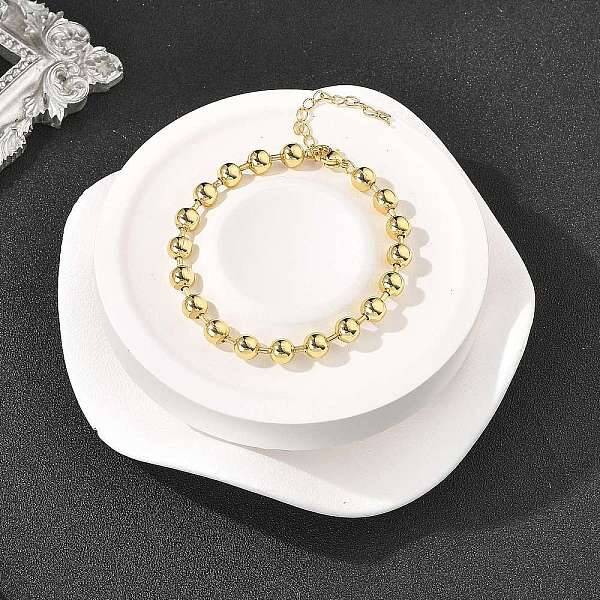 Rack Plating Brass Ball Chain Bracelets for Women