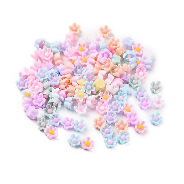 Flower Opaque Resin Cabochons