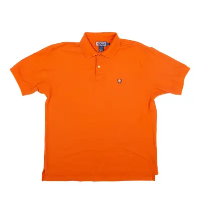 CHAPS RALPH LAUREN Polo Shirt Orange Short Sleeve Mens L