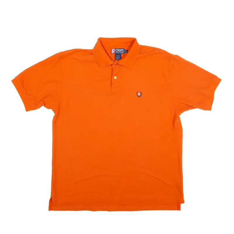 CHAPS RALPH LAUREN Polo Shirt Orange Short Sleeve Mens L