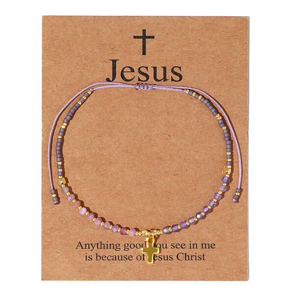 Easter Natural Rose Quartz & Amethyst Braided Bead Bracelets