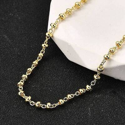 Brass Rondelle Link Chain Necklaces