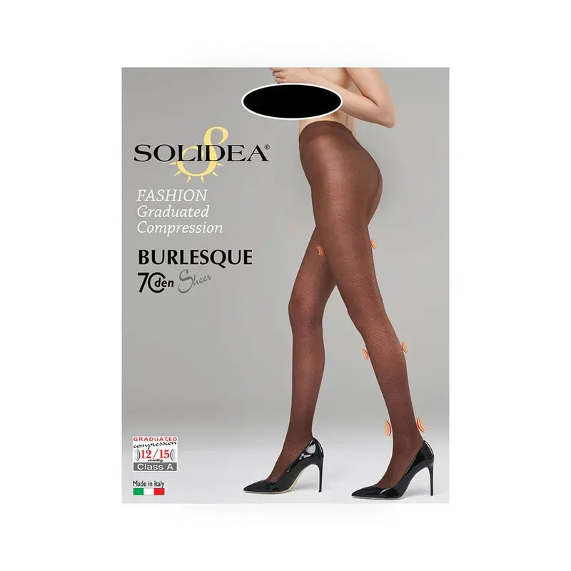 Solidea Burlesque 70Den Graduated Compression 12 15mmHg 1S Black