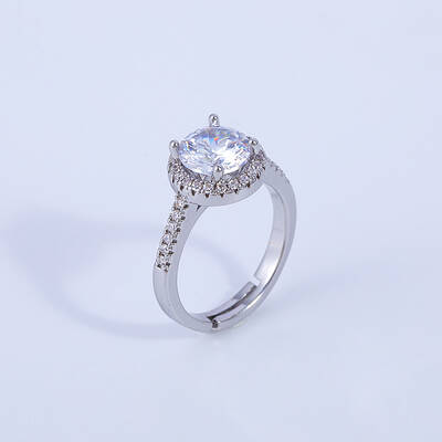 Glass Diamond Adjustable Rings with Cubic Zirconia