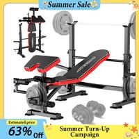 【FathersDayGift】OPPSDECOR 6 in 1 660lbs Adjustable Weight Bench Set, Incline Bench Press, Leg Developer & Preacher Curl C...