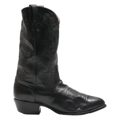 TONY LAMA Cowboy Boots Black Leather Mens UK 8