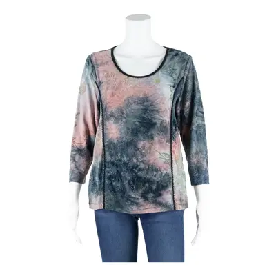 PADA Top Pink Paisley 3/4 Sleeve Womens M