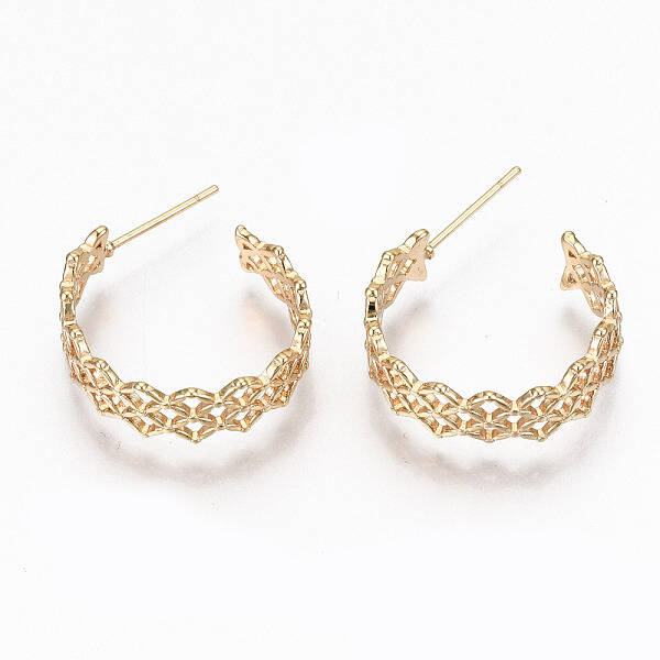Brass Half Hoop Earrings