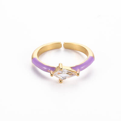 Brass Enamel Cuff Rings