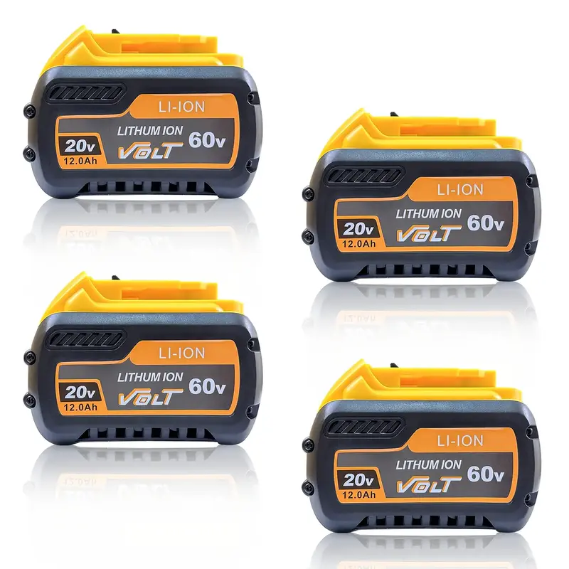 4-Pack DEWALT Replacement DCB609 12Ah Lithium Ion Batteries – High-Capacity Replacement for DCB609, DCB606, DCB612 – Comp...