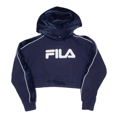 FILA Cropped Hoodie Blue Pullover Womens S