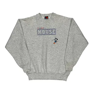 Mickey Unlimited Cartoon Sweatshirt - Small Grey Cotton Blend | Size: small