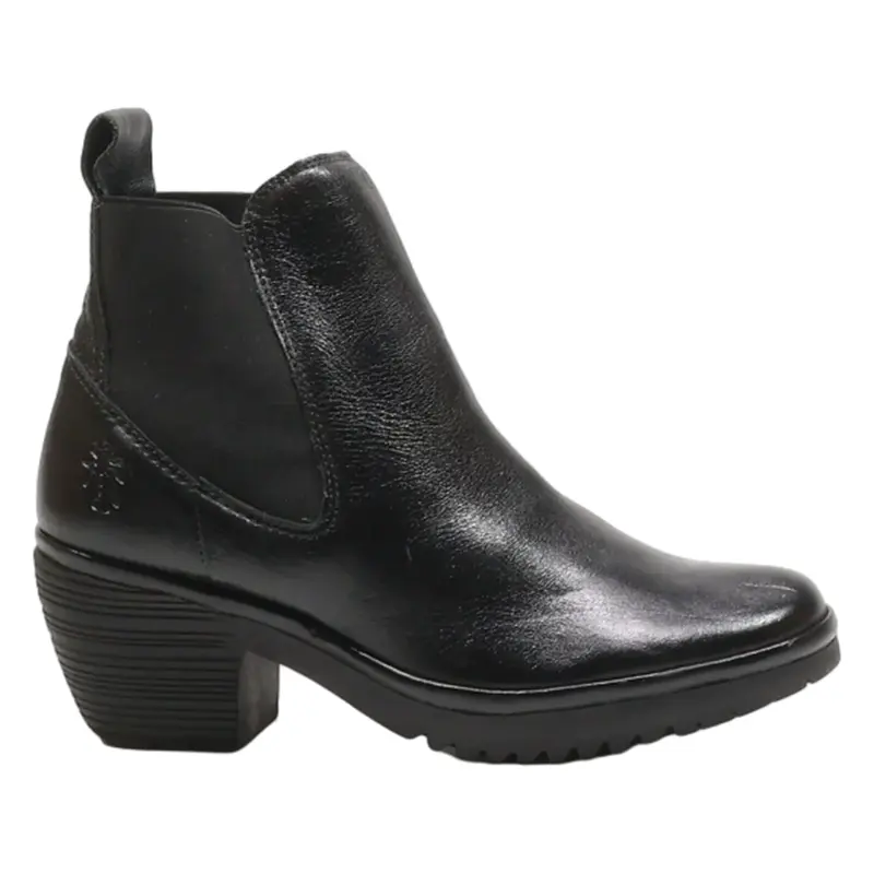 FLY LONDON Chelsea Boots Black Leather Womens UK 4
