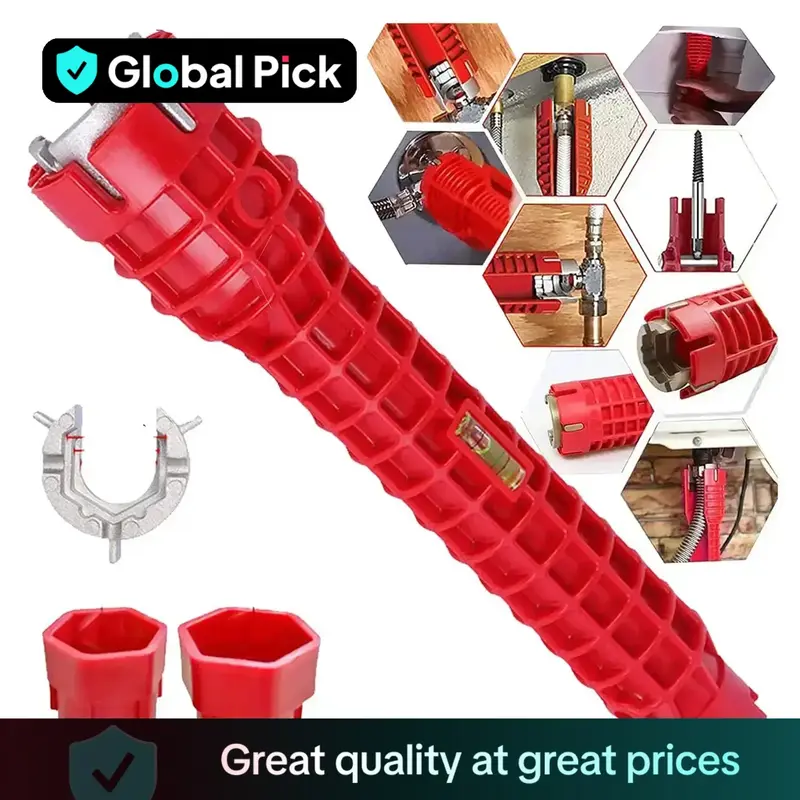 8 In 1 Faucet & Sink Installer Wrench, Sink Faucet Installer Tool, Multifunctional Wrench Set, Pipe Wrench Set, Basin Wrench ...