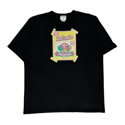 Champion Graphic T-Shirt - 2XL Black Cotton