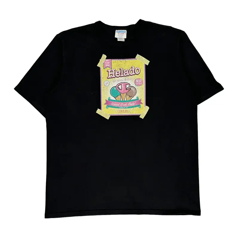 Champion Graphic T-Shirt - 2XL Black Cotton