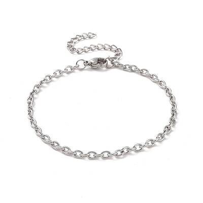 Non-Tarnish 304 Stainless Steel Cable Chain Bracelet for Men Women
