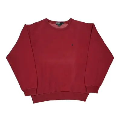 Polo By Ralph Lauren Graphic Sweatshirt - XL Red Cotton Blend