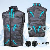 Summer cooling dual fan clothing vest, cooling air conditioning clothing men's clothing with fan cooling work clothes Equippe...