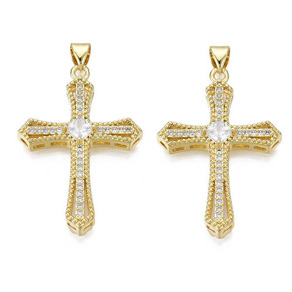 Brass Micro Pave Cubic Zirconia Pendants