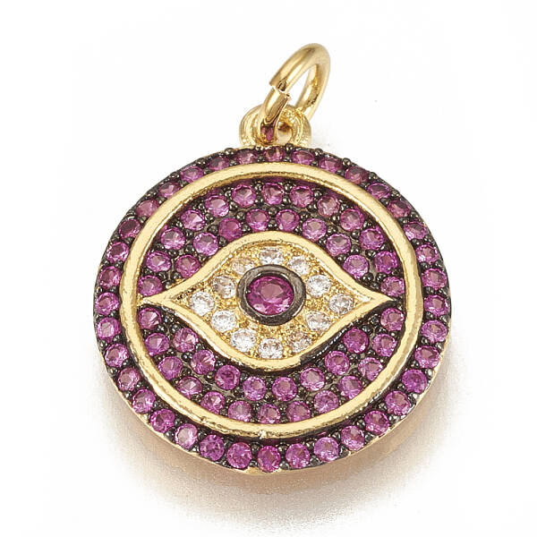 Brass Micro Pave Cubic Zirconia Pendants