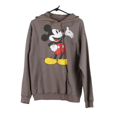 Mickey Mouse Disney Cartoon Hoodie - Medium Grey Cotton Blend