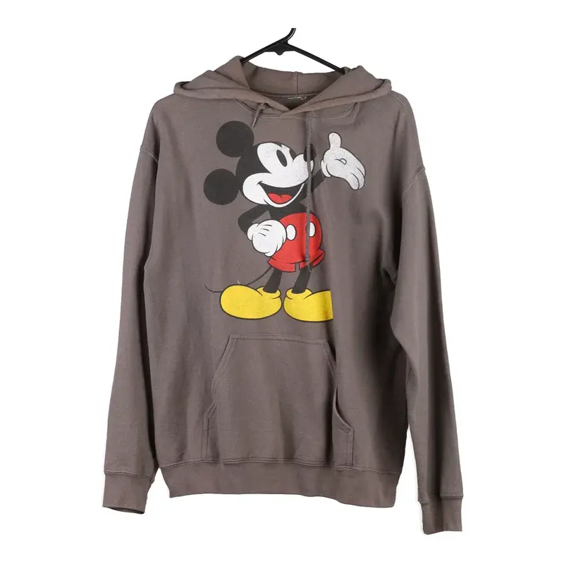 Mickey Mouse Disney Cartoon Hoodie - Medium Grey Cotton Blend
