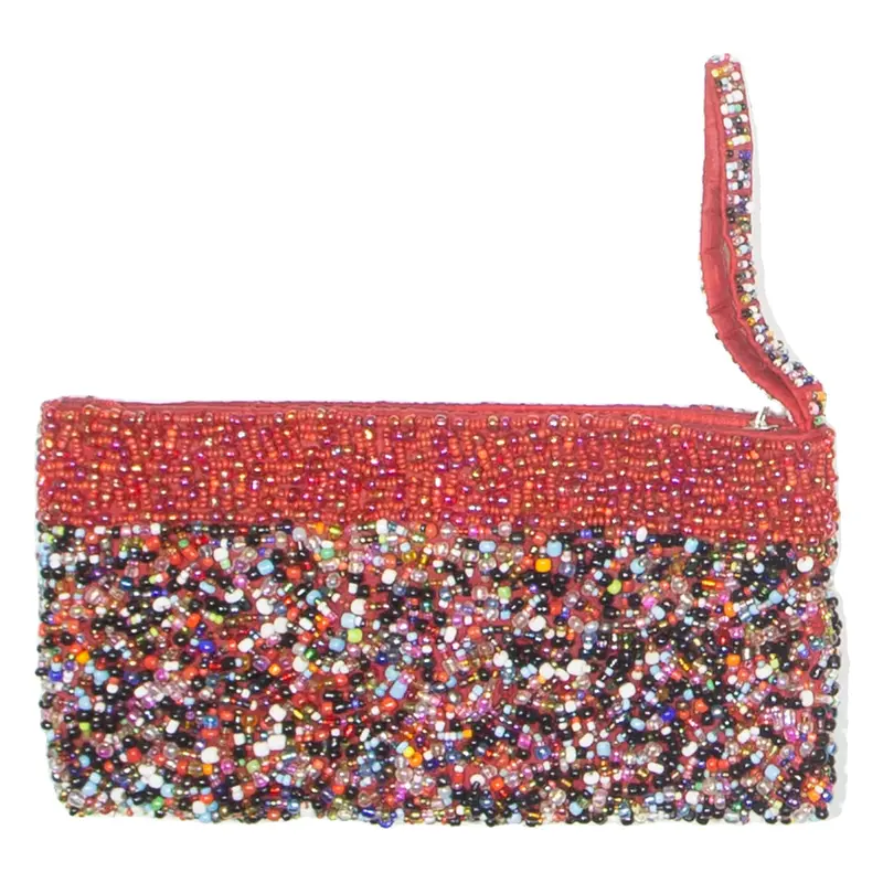 Beaded Womens Clutch Bag Red