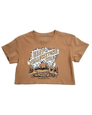 Keep Yellowstone Wild Women's Crop Top | Camel | Size: XS