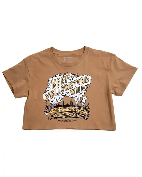 Keep Yellowstone Wild Women's Crop Top | Camel | Size: XS
