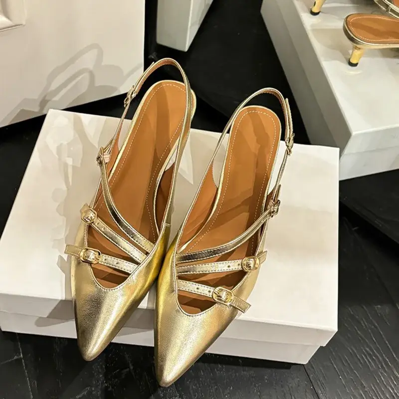 CHIKO Irene Pointy Toe Kitten Heels Slingback Shoes