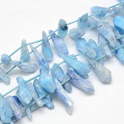Electroplate Gemstone Natural Quartz Crystal Beads Strands