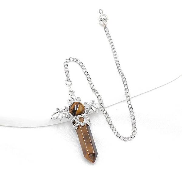 Natural Tiger Eye Dowsing Pendulum Big Pendants