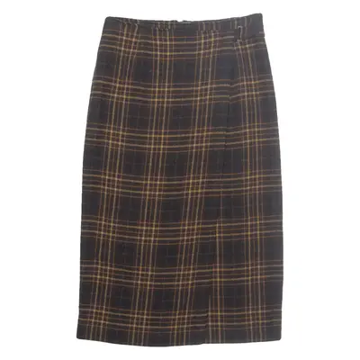 MADELEINE Womens Pencil Skirt Brown Midi Check M