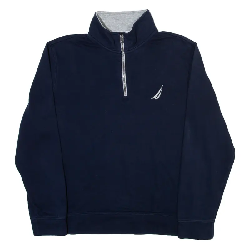 NAUTICA Mens Sweatshirt Blue 1/4 Zip L