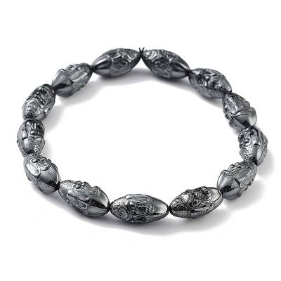 Non-Magnetic Synthetic Hematite Beaded Stretch Bracelets