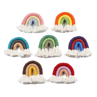 Polycotton(Polyester Cotton) Woven Rainbow Wall Hanging