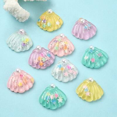 10Pcs 5 Colors Ocean Theme Translucent Resin Cabochons