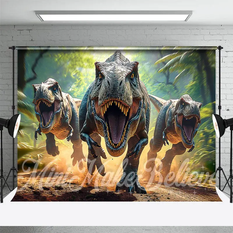 Rainforest Wonderland with Dinosaur Photo Backdrop - Aperturee