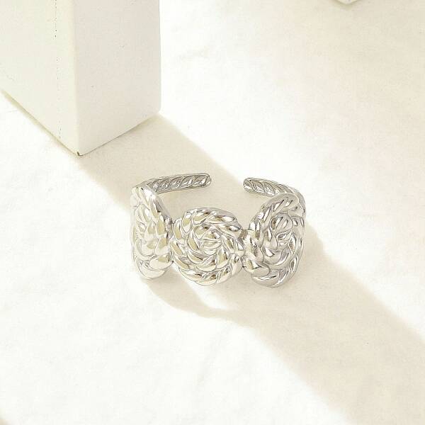 304 Stainless Steel Cuff Rings for Women