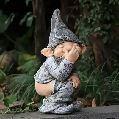 Garden Gnome Statue, Cute Dwarf Design Resin Garden Ornament, Garden Decor for Home Yard Lawn, Garden Decoration Supplies, Ga...