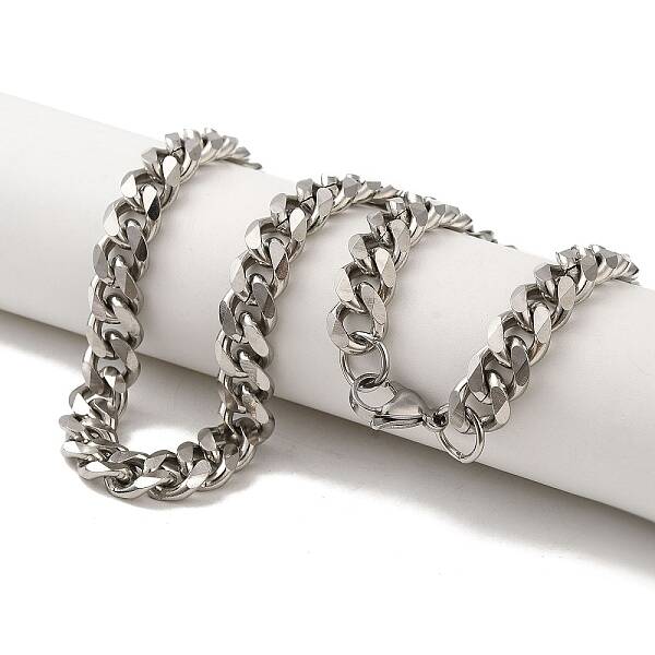 Non-Tarnish 201 Stainless Steel Curb Chain Necklaces for Men