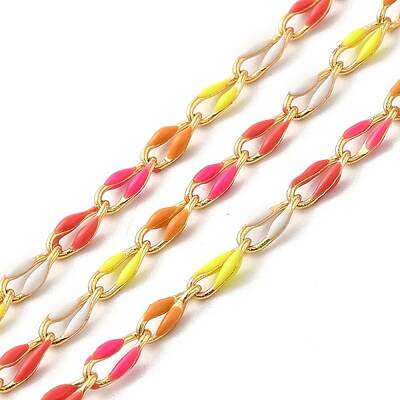Brass Enamel Curb Chains