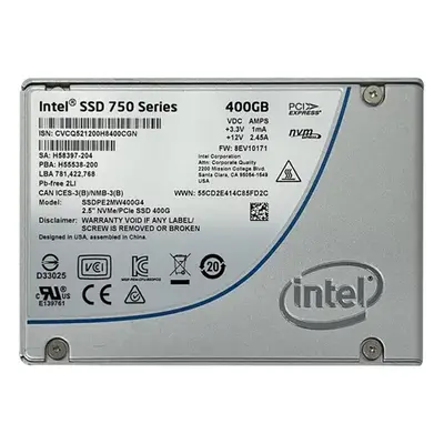 Intel SSDPE2MW400G4X1 | 750 400GB Multi-Level Cell PCI Express 3.0 x4 NVMe U.2 2.5-Inch Solid State Drive