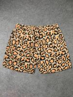 Men's Leopard Print Boxer Brief Swim Shorts, Regular Fit Casual Comfy Breathable Swim Shorts for Summer, Men's Swimwear for B...