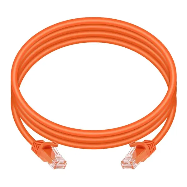 11385 Monoprice Cat5e Ethernet Patch Cable FLEXboot Snagless RJ45 Stranded 350MHz UTP Pure Bare Copper 24AWG 7ft Orange