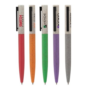 250 Custom Clover Twist-Action Ballpoint Pen - Wheat Straw
